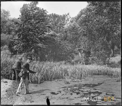 Pêcheurs au bord d'un étang (Martincourt)